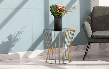 現代創意不銹鋼玻璃茶幾A49